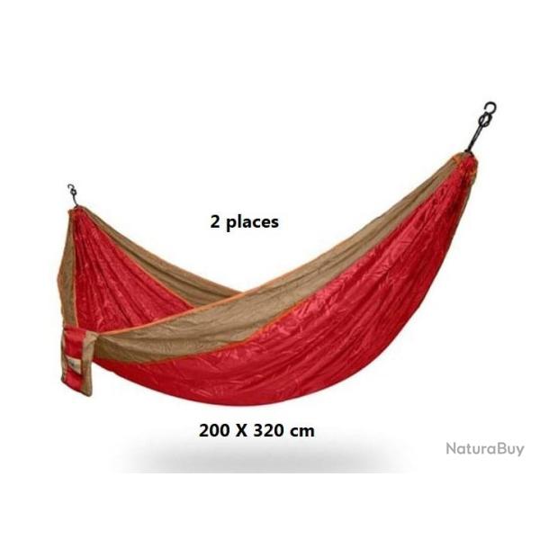 Hamac parachute DOUBLE  DUO DEUX PLACES /Hammock/ rouge et or / 200cm X320 cm