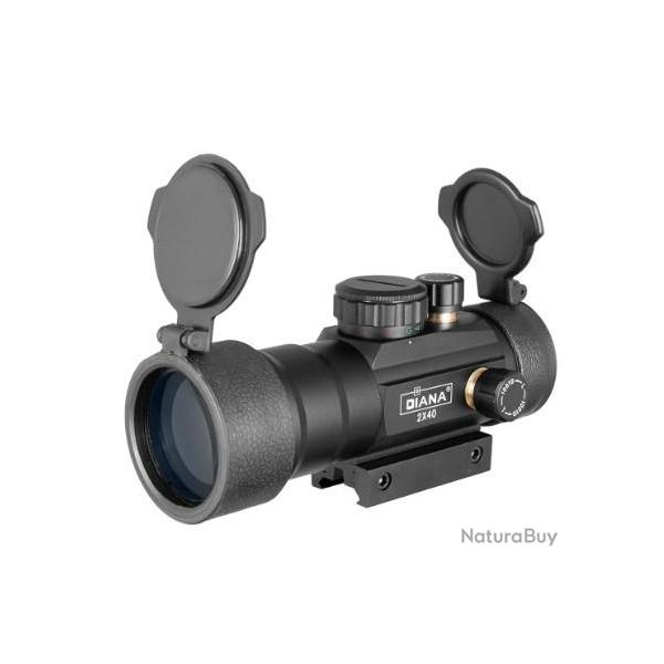 Lunette de Vis�e � points rouges et verts 2x40 Lunette de Vis�e Tactique Adapt�e au Rail 11/20mm