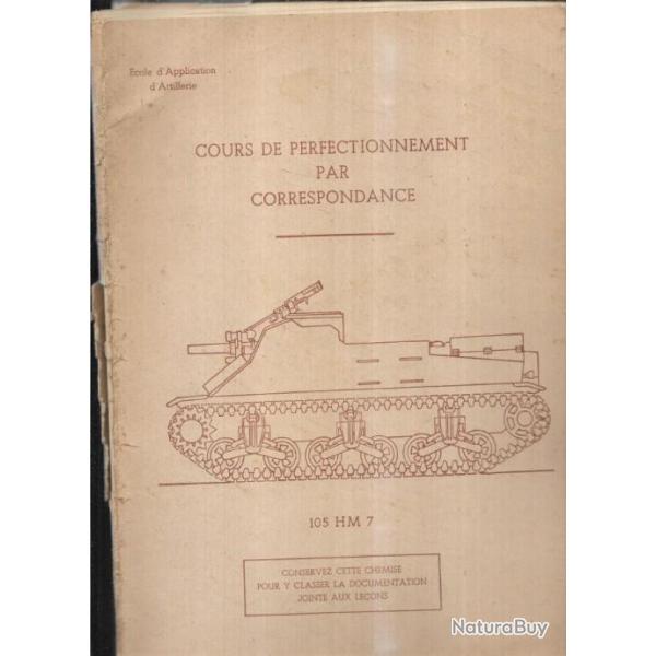 �cole d'application d'artillerie cours de perfectionnement par correspondance , lot feuilles instruc