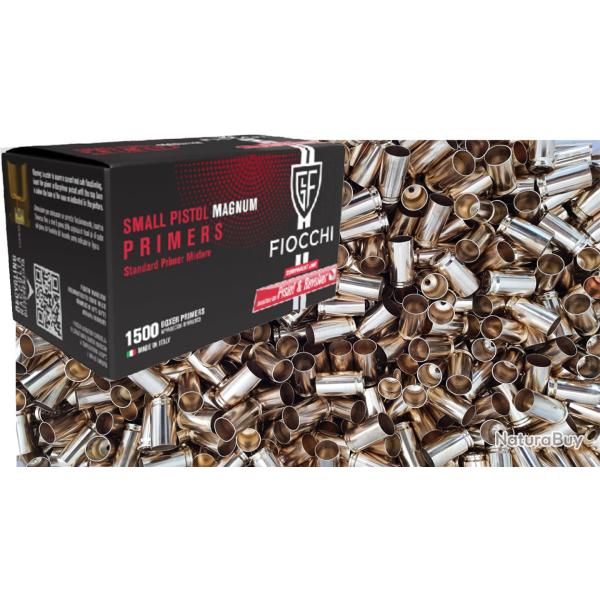 1500 Amorces FIOCCHI Small Pistol + 500 Douilles 9X19 en vrac