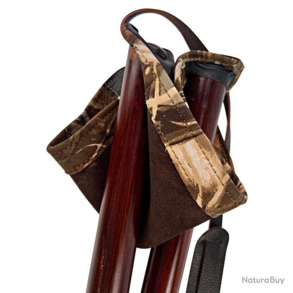 Tr�pied Ard�na Januel Assise cuir et tissu Camo Roseaux - Camo Roseaux