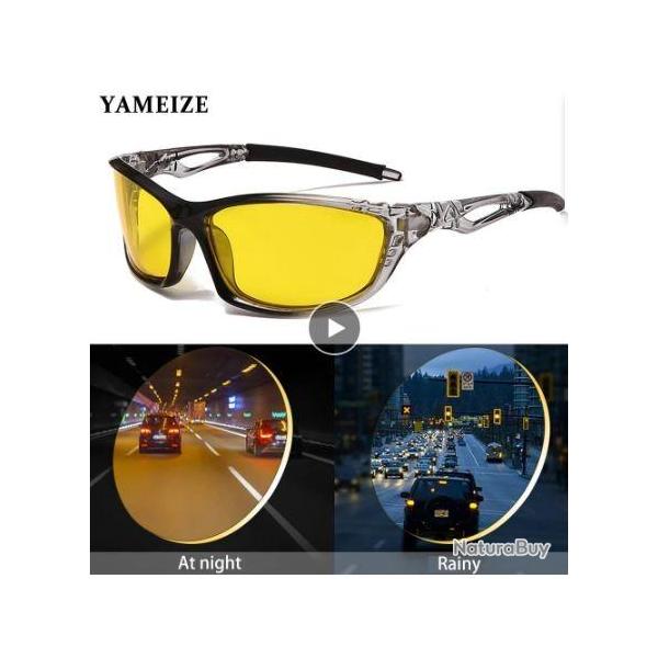 Lunettes Anti-Eblouissement Vision Nocturne Polaris�es UV 400 Pour Conduite Nuit P�che Chasse Polyca