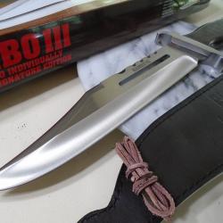 Couteau Rambo III Signature Edition Lame Acier 420 Manche Bois Etui CUir 10 000 ex RB9425