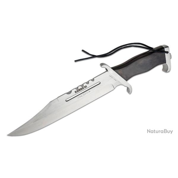 Couteau Rambo III Signature Edition Lame Acier 420 Manche Bois Etui CUir 10 000 ex RB9425