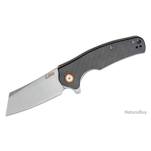 Couteau CJRB Crag Carbon Fiber Lame Acier D2 Manche Fibre de Carbone IKBS Linerlock Clip J1904CF