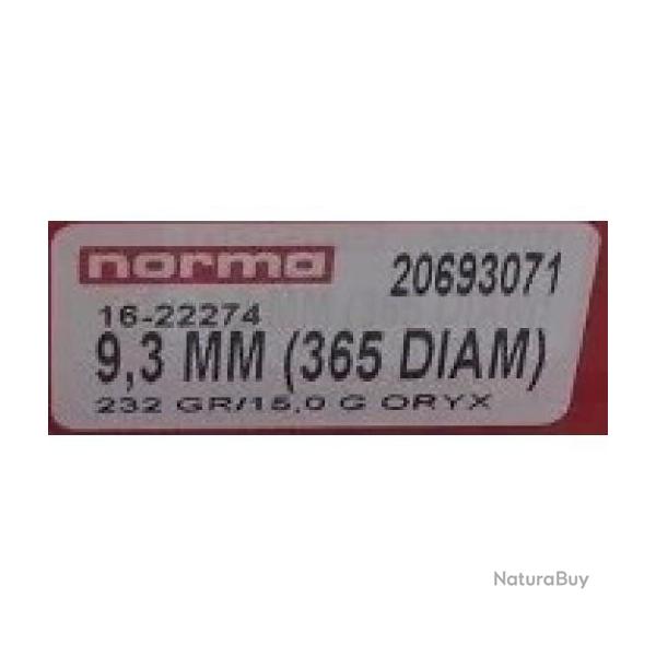 Ogive de rechargement Norma Oryx cal.9.3MM 232gr par 100
