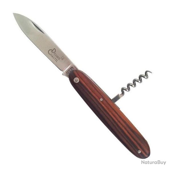 Couteau "Navette" 2P tire-bouchon, Manche bois de violette [Douris Chastel]