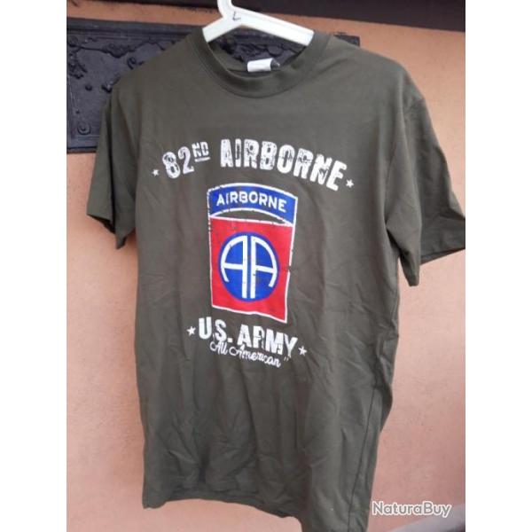 T-SHIRT OLIVE 82 ME AIRBORNE,MODELE 2