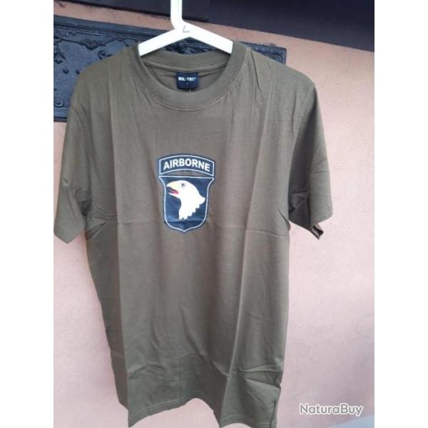 T-SHIRT OLIVE 101 ME AIRBORNE,MODELE 2