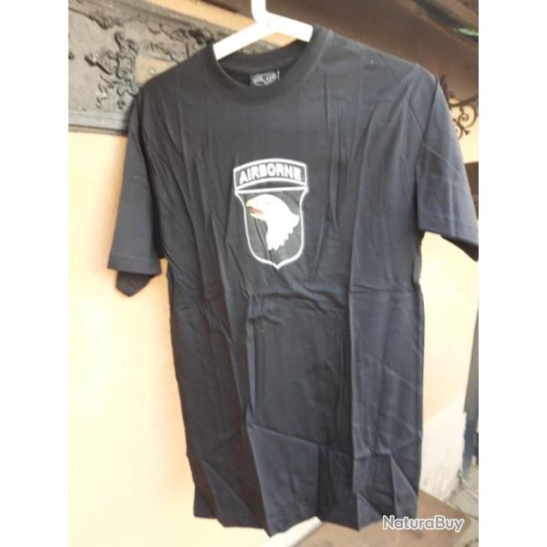 T-SHIRT NOIR 101 ME AIRBORNE,MODELE 2
