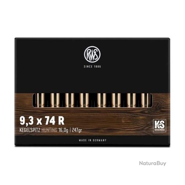 Munitions RWS Cal.9,3x74R KS 16g 247 grains par 60