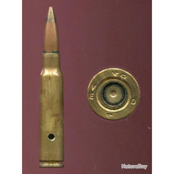 7.5 x 54 MAS - Guerre 39-45-  Balle cuivre pointe verte - Cartoucherie de Valence 1940 - neutralis�e