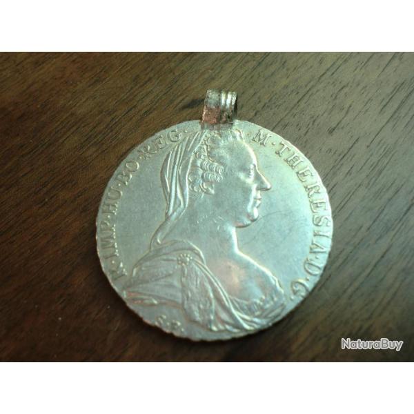 PIECE AVEC ATTACHE 1 THALER MARIE THERESE 1780  ARGENT