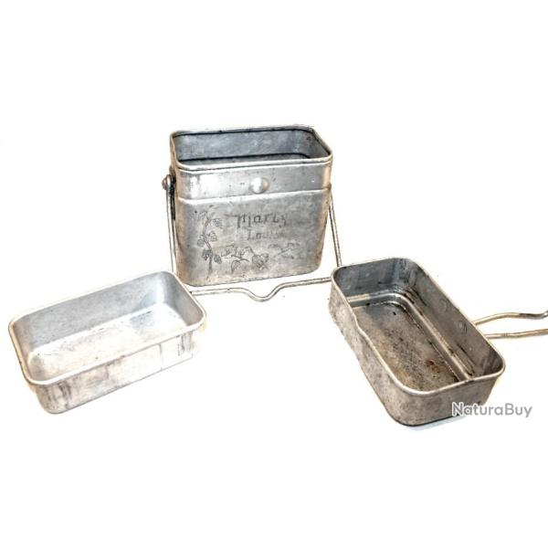 Set Gamelle grave de l'arme franaise de 1939 en trois lments grave Marty et Louis