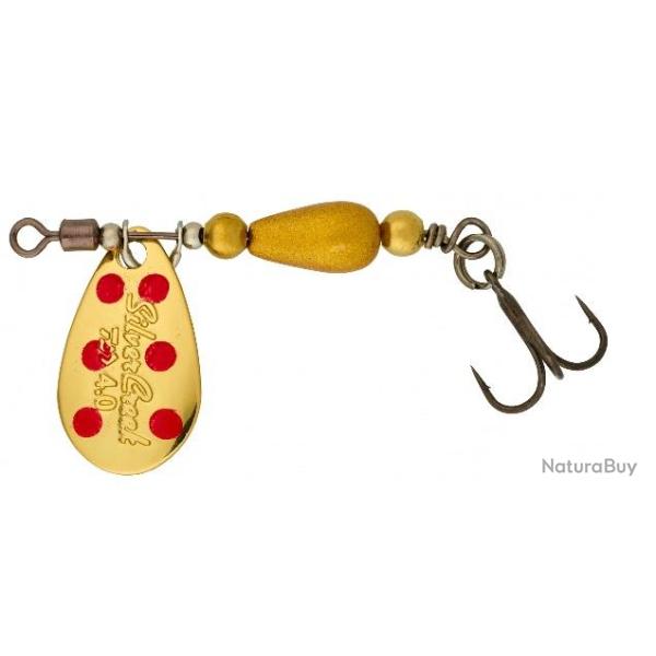 CUILLERE DAIWA TOURNANTE SILVERCREEK 3GR NPC Gold red dots