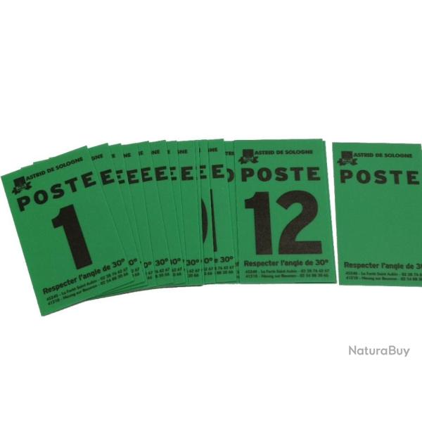 Num�ro de poste vert de 1 � 12 + 3 vierges