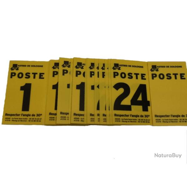 Num�ro de poste jaune de 1 � 24 + 3 vierges