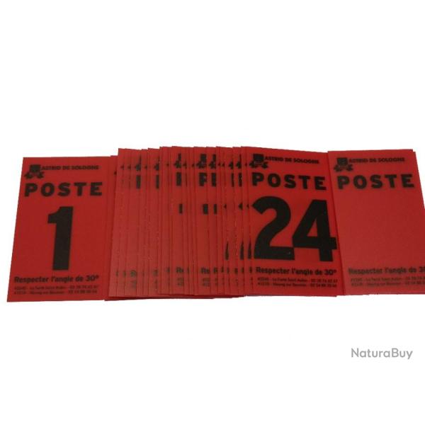 Numro de poste rouge de 1  24 + 3 vierges