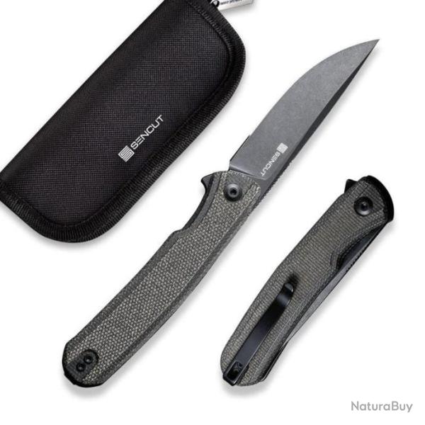 Couteau Sencut Scitus Green Micarta Lame Acier D2 IKBS Linerlock Clip S210423