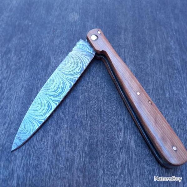 Grand Couteau VENDETTA Damas Manche en Bois