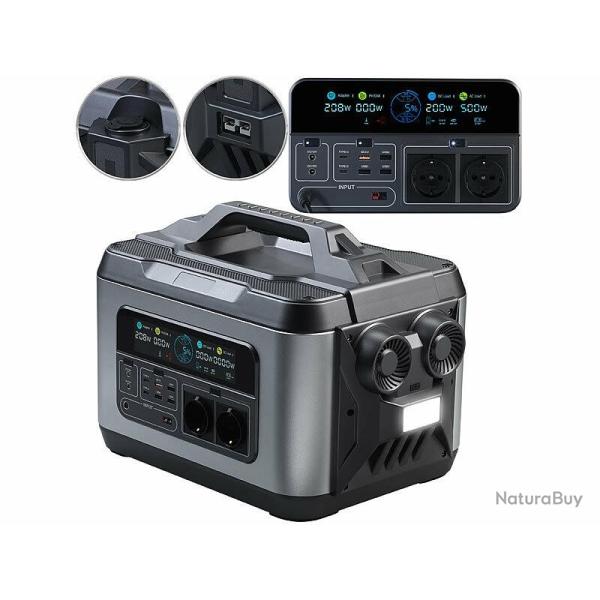 Batterie nomade et convertisseur solaire HSG-1200 - 2240 Wh USB 100 Ah r�serve de courant