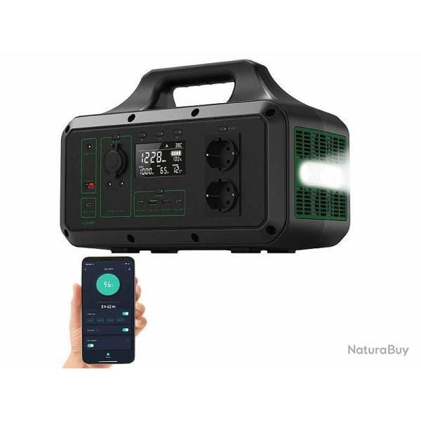 Batterie nomade et convertisseur solaire connect� 1228 Wh HSG-980 Reserve de courant 2 prises 230 V
