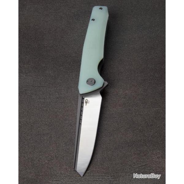 Couteau Bestech Slyther Jade Manche G-10 Lame Acier 14C28N IKBS Linerlock Clip BTKG51B2
