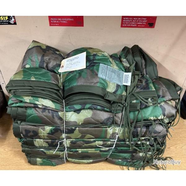 RARE ORIGINAL AUTHENTIQUE US ARMY PONCHO LINER CAMOUFLAGE WOODLAND DATE 1996 MADE IN USA NEUF !!!!