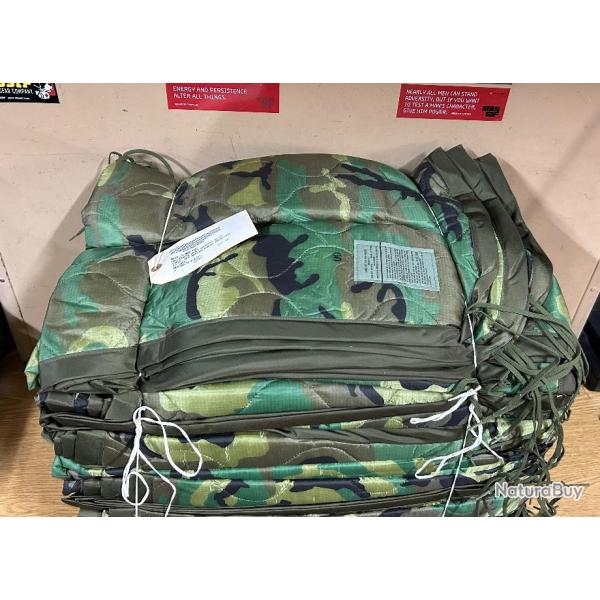 RARE ORIGINAL AUTHENTIQUE US ARMY PONCHO LINER CAMOUFLAGE WOODLAND DATE 1991 MADE IN USA NEUF !!!!