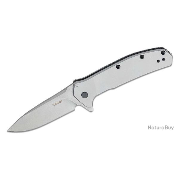 Couteau Kershaw Outcome A/O Lame Acier 8Cr13MoV Manche Acier Framelock Clip KS2044