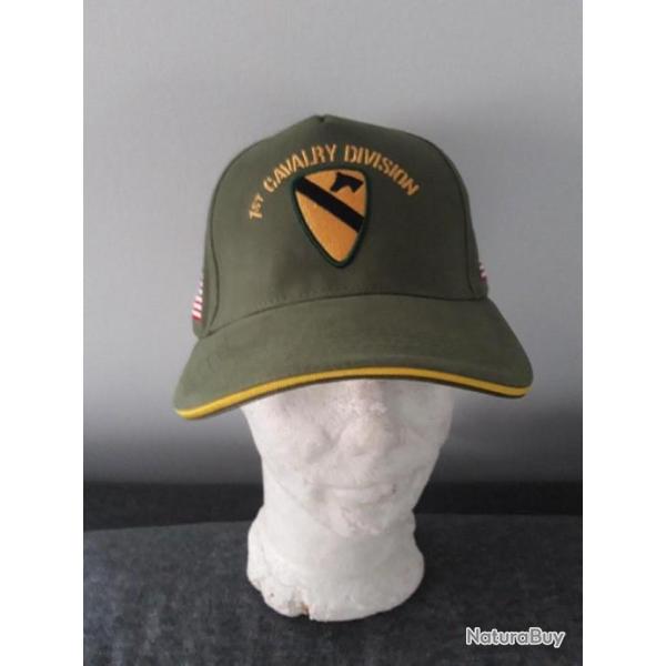 CASQUETTE BEIGE 3 D TYPE "PREMI�RE DIVISION DE CAVALERIE U.S."