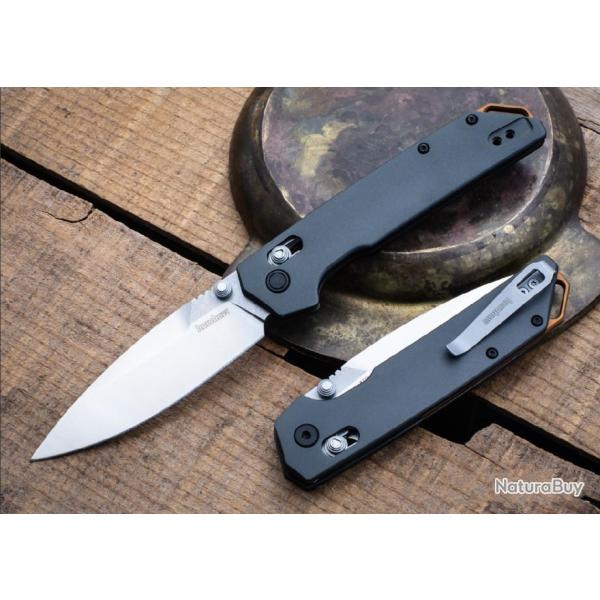 Couteau Kershaw Iridium DuraLock Lame Acier D2 Manche Aluminium IKBS Clip KS2038