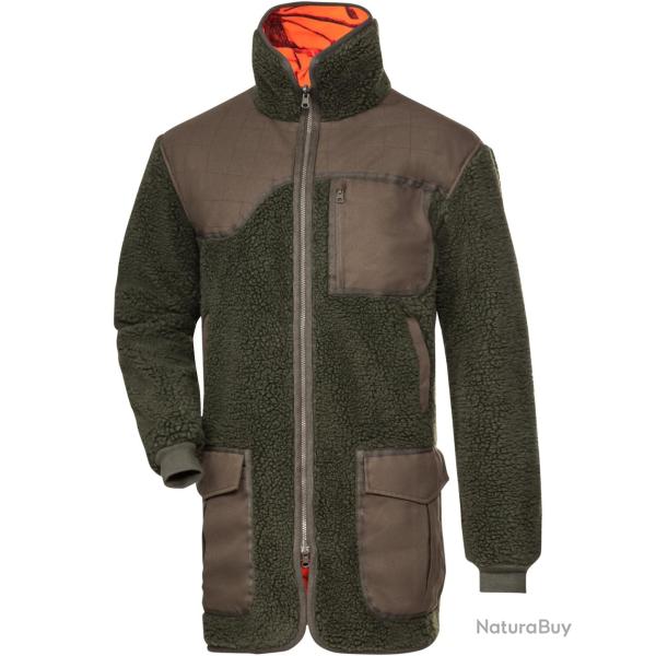 Manteau en fourrure synth�tique Faser (Couleur: Orange/Olive, Taille: 4XL)