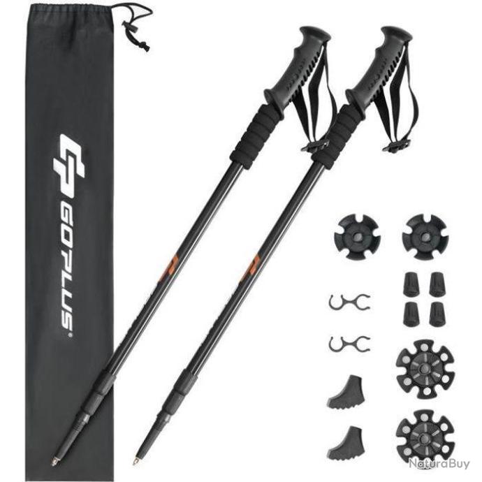 Bâtons De Marche Nordique Télescopiques – 65-135 Cm, Antichoc, Ergonomiques