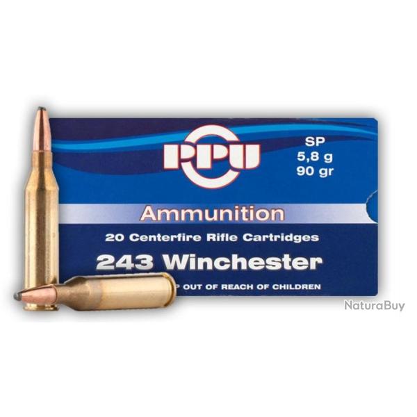 Cartouches Partizan Cal. 243 Winchester 90-GR SP