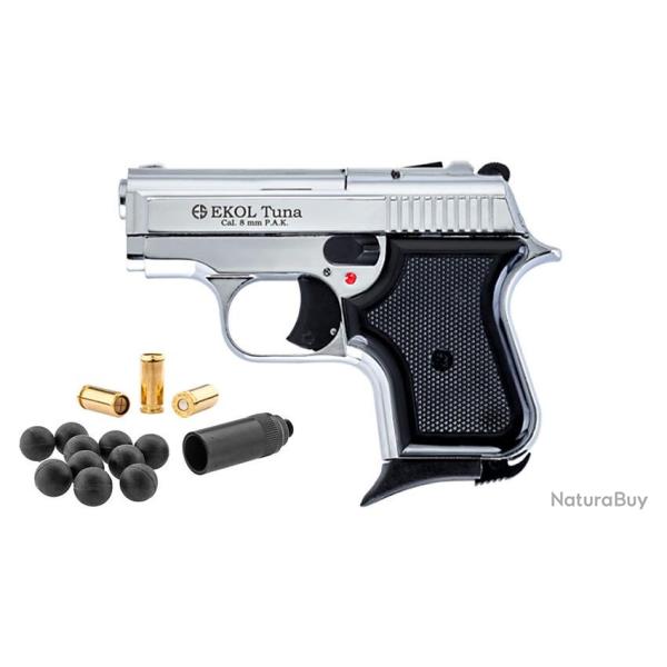 PISTOLET GOMME COGNE EKOL TUNA CHROME 8MM (VFD25)