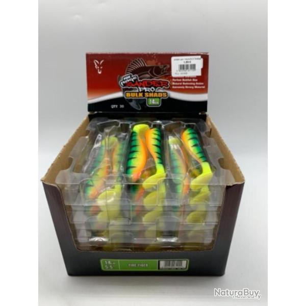 Leurre de p�che souple Fox rage Zander pro bulk shads vert et jaune 14 cm