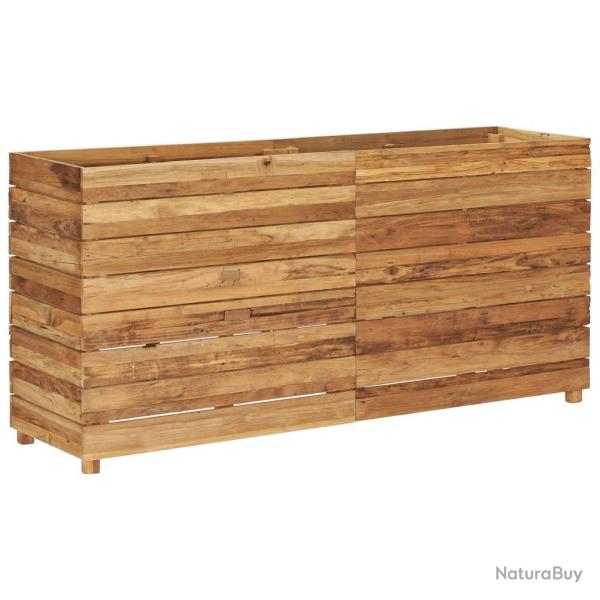 Jardini�re lit sur�lev� plantes fleurs jardin 150 x 40 x 72 cm bois de teck recycl� et acier 02_000