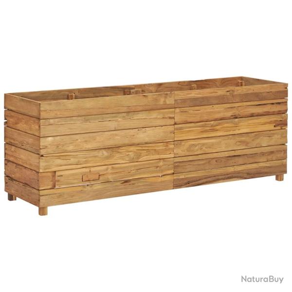 Jardini�re lit sur�lev� plantes fleurs jardin 150 x 40 x 55 cm bois de teck recycl� et acier 02_000