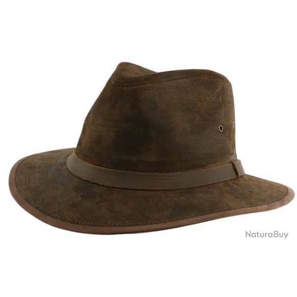 Chapeau Cuir Marron Flinder par Aussie Apparel Marron