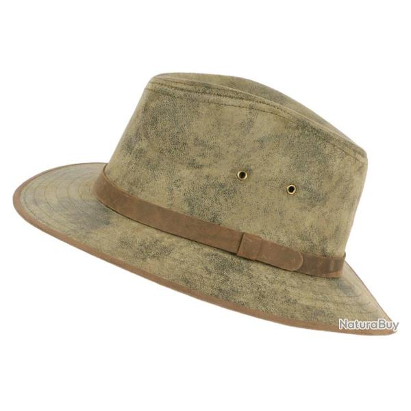 Chapeau Cuir Kaki Traveller Ceinture Marron Flinder Aussie Apparel Vert