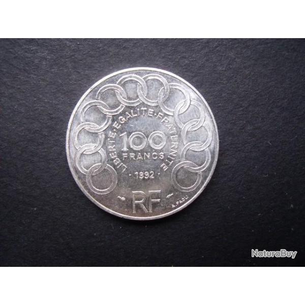 FRANCE = PIECE DE 100 FRANCS  EN ARGENT DE 1992