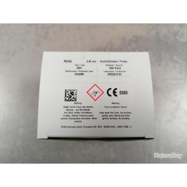 Amorces RWS Boxer Sinoxid 4031 Small Pistol (x1000)