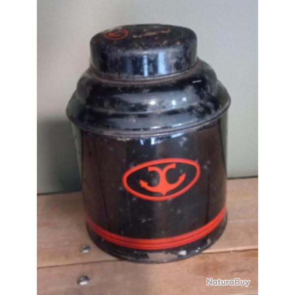 RARE  belle grande boite ronde en m�tal de la marine marchande