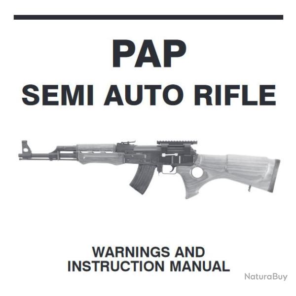 Manuel carabine CZ PAP SEMI AUTO