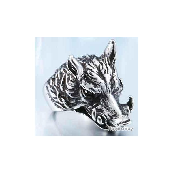 BAGUE ACIER INOX SANGLIER - Ref.24