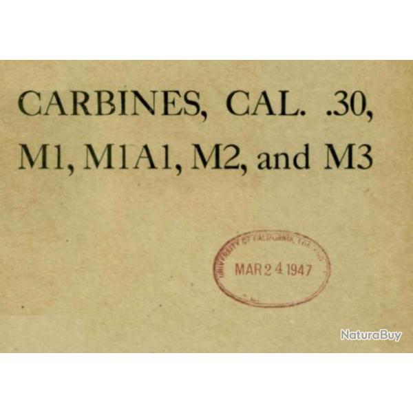 Manuel carabine M1 / M1A1 / M2 / M3 Calibre 30