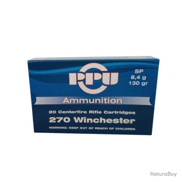 Bote de 20 cartouches Partizan 270 Winchester - 130 grs sp