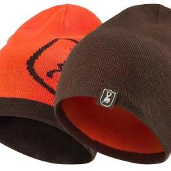 Bonnet r&eacute;versible marron orange Cumberland DEERHUNTER