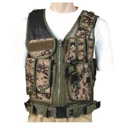Gilet tactique Digital Woodland avec ceinture (Foraventure)